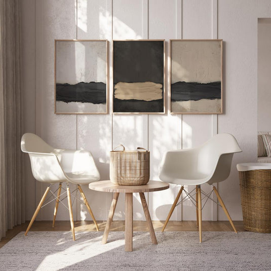 Dark and Light Trio - Abstract Wall Art - Set of 3