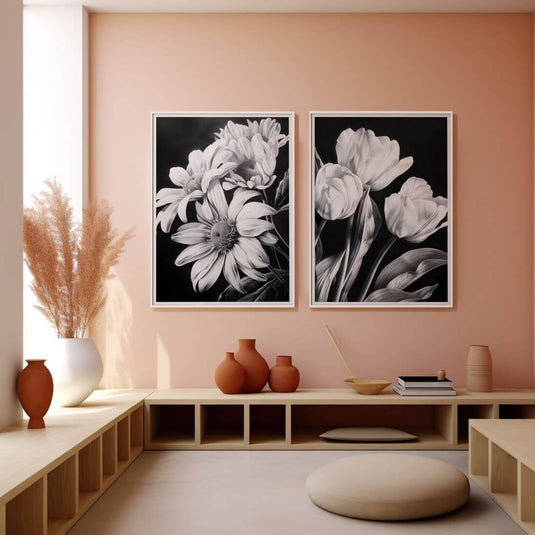 Tulip And Daisy - Floral Wall Art - Set of 2