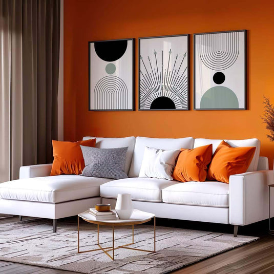 Mid Century Geometric Art - Set of 3