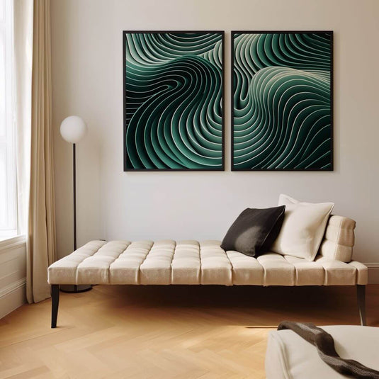 Glided Waves - Abstract Wall Art - Set of 2