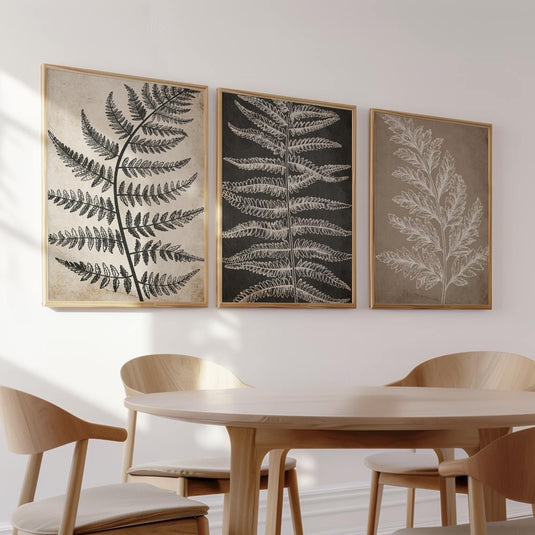 Fern Fusion - Abstract Botanical Wall Art - Set of 3