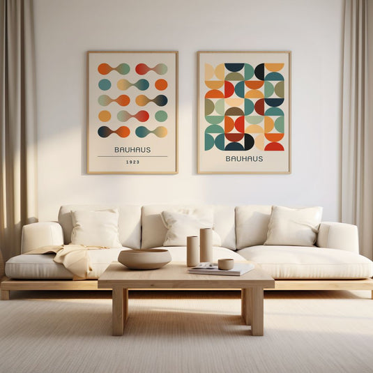 Playful Patterns - Bauhaus Wall Art - Set of 2