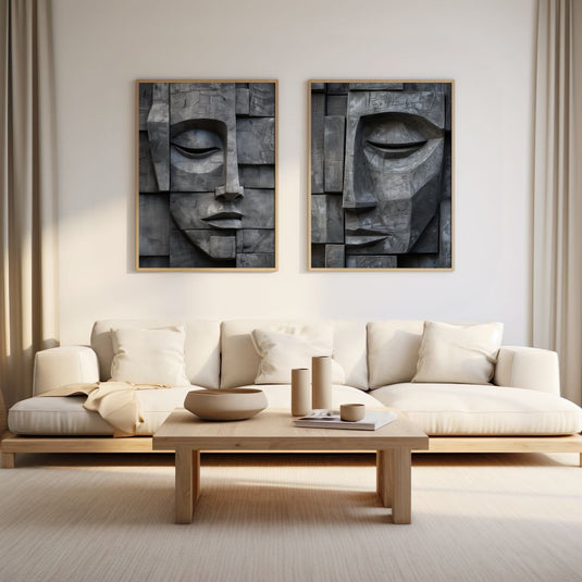 Rock Faced - Abstract Wall Art - Set of 2