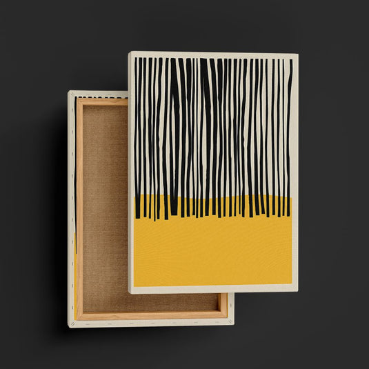 Black and Yellow - Modern Minimal Wall Art - Set of 2