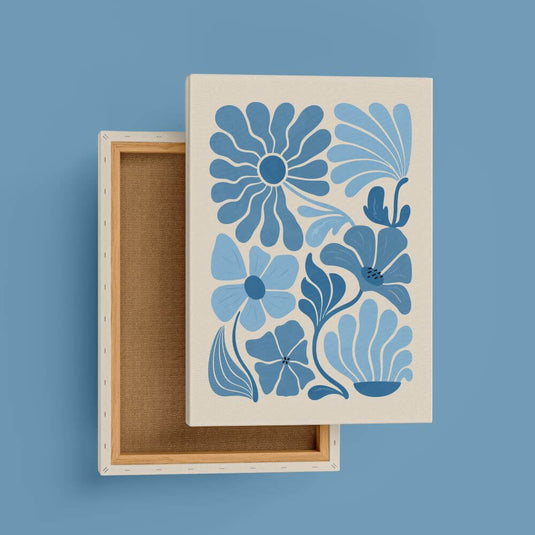 Indigo Leafs - Floral Wall Art - Set of 3