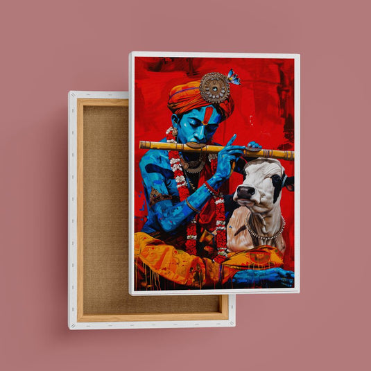 The Enchanted Blue - Religious Wall Art - Krishna Painting