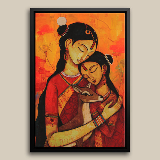 A Mother's Touch - Indian Folk Wall Art