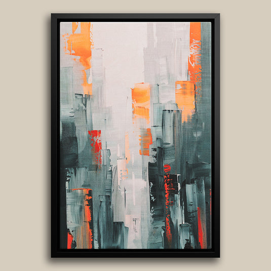 Orange Strokes - Abstract Art