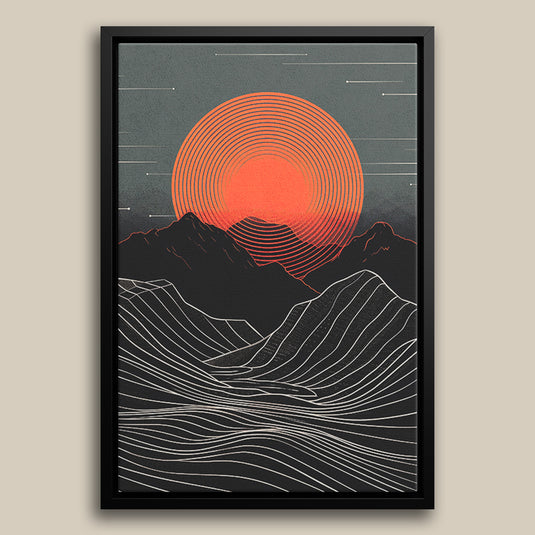 Red Sunset - Minimal Abstract Art