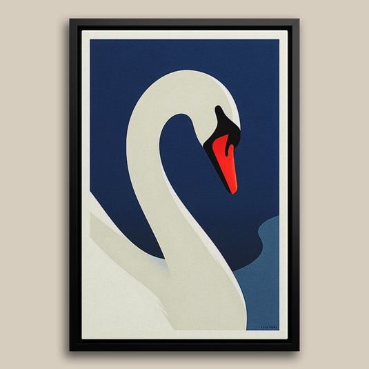 White on Blue - Minimal Bird Wall Art