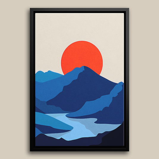 Indigo Twilight - Minimal Landscape Wall Art