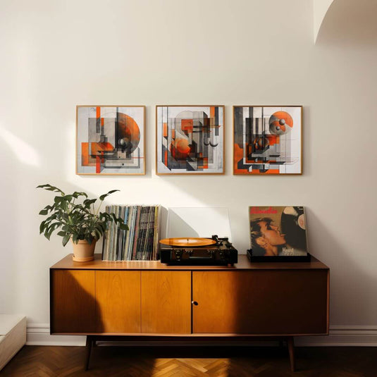 Abstract Geometrics - Abstract Wall Art - Set of 3