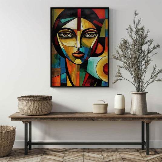 Geometric Grace - Portrait Wall Art Painting
