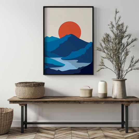 Indigo Twilight - Minimal Landscape Wall Art