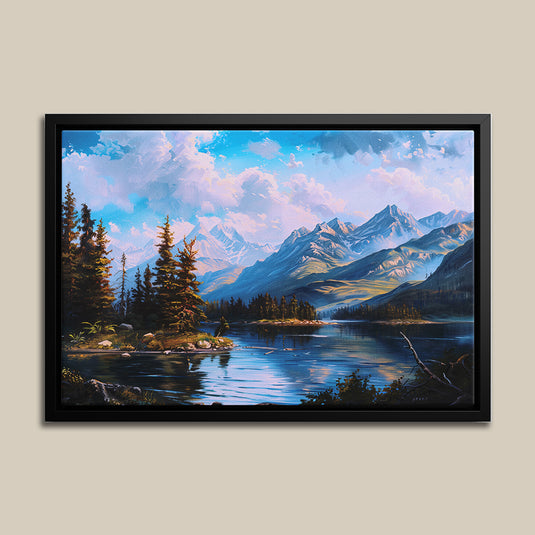 Alpine Scenery - Oil Painting