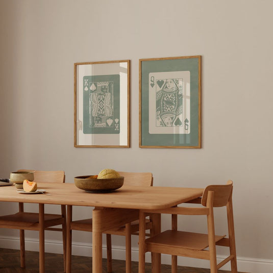 The Royal Pair - Playing Card Wall Art - Set of 2