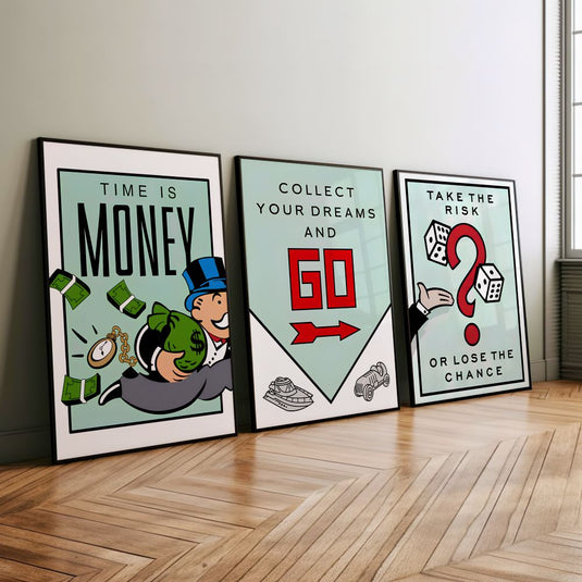Art of Monopoly - Motivational Wall Art - Set of 3