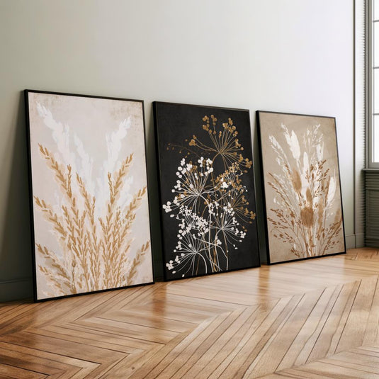 Wildflower Dreams - Abstract Botanical Wall Art - Set of 3