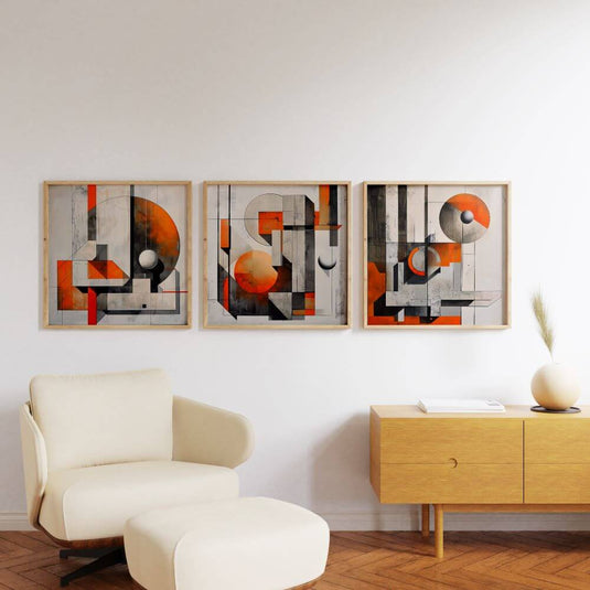 Abstract Geometrics - Abstract Wall Art - Set of 3