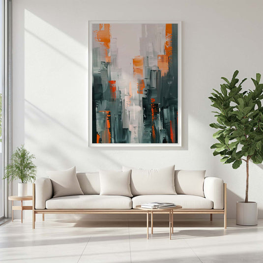 Orange Strokes - Abstract Art