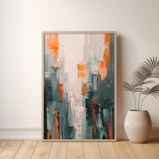 Orange Strokes - Abstract Art