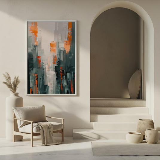 Orange Strokes - Abstract Art