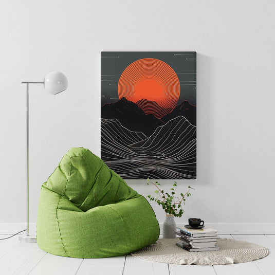 Red Sunset - Minimal Abstract Art