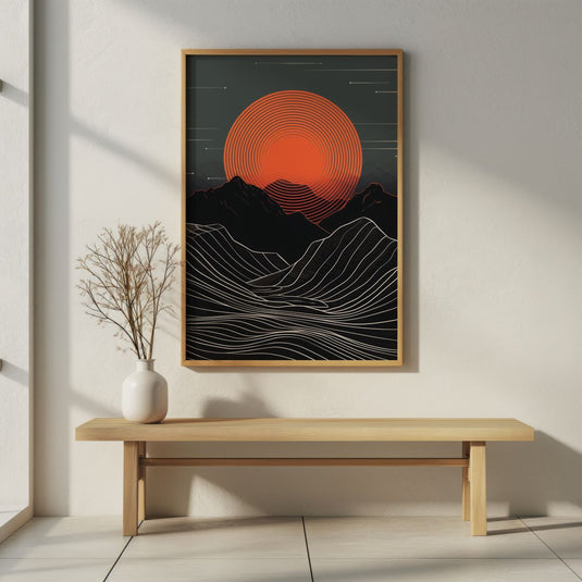 Red Sunset - Minimal Abstract Art