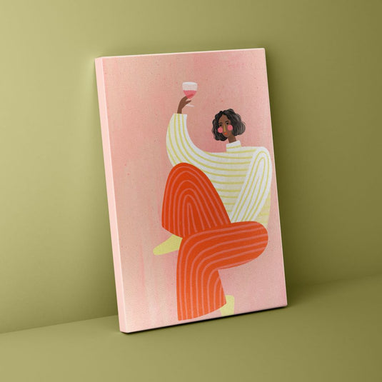 Wine and Fine Lines - Boho Women Wall Art