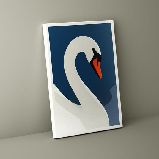 White on Blue - Minimal Bird Wall Art