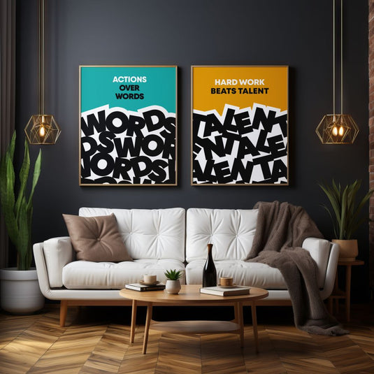 Words and Talent - Motivational Wall Art - Set of 2