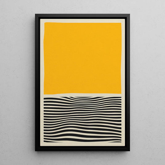 Black and Yellow - Modern Minimal Wall Art - Set of 2