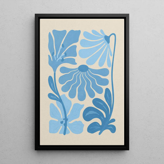 Indigo Leafs - Floral Wall Art - Set of 3