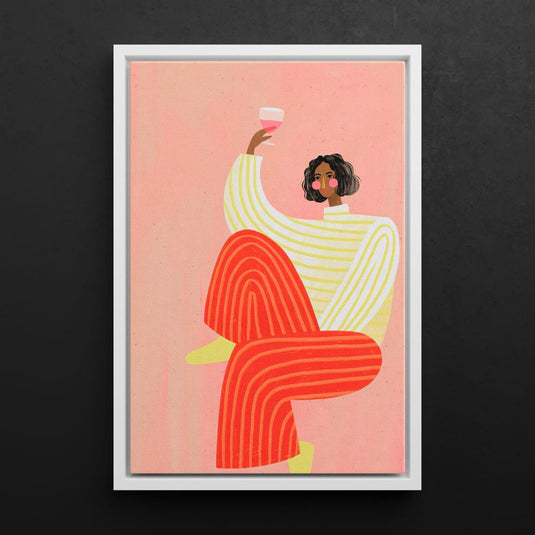 Wine and Fine Lines - Boho Women Wall Art