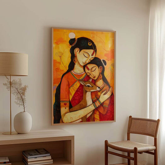 A Mother's Touch - Indian Folk Wall Art