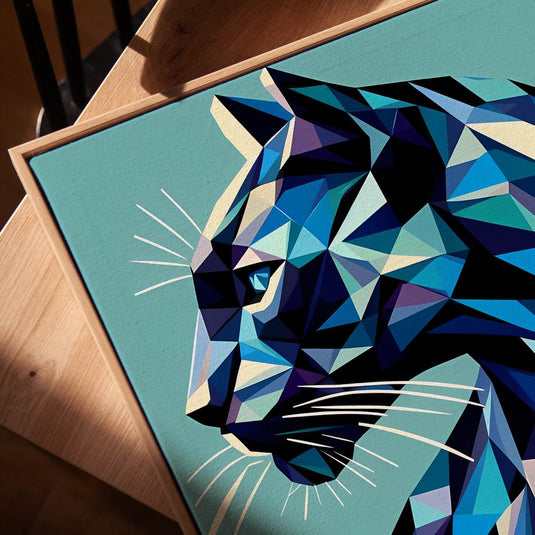 Prismatic Panther - Geometric Animal Wall Art