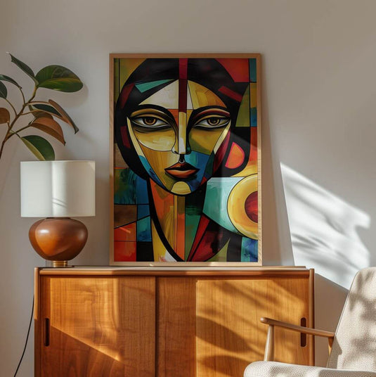 Geometric Grace - Portrait Wall Art Painting