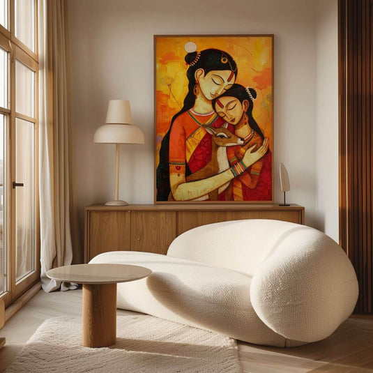 A Mother's Touch - Indian Folk Wall Art