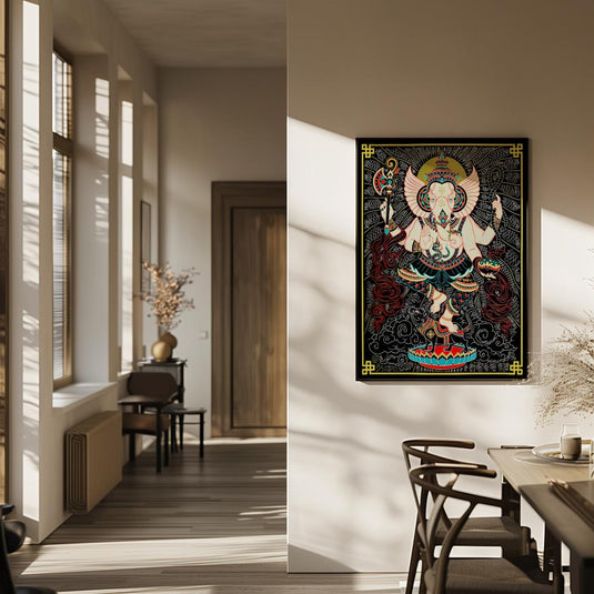 Divine Dance of Ganesha - Religious Wall Art
