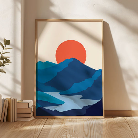 Indigo Twilight - Minimal Landscape Wall Art