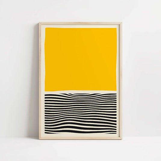 Black and Yellow - Modern Minimal Wall Art - Set of 2