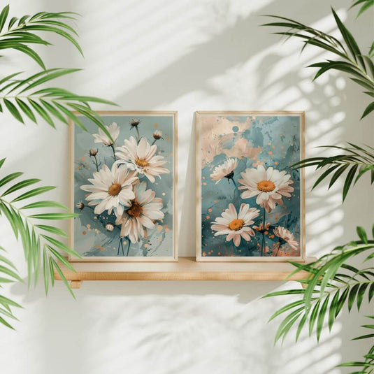 Daisy Delight - Floral Wall Art - Set of 2