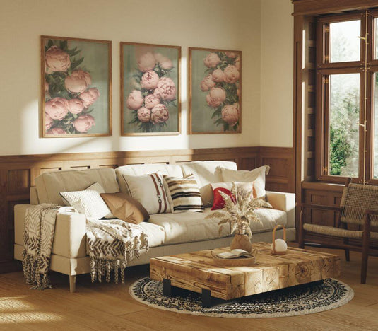 Petite Peonies - Set of 3 Wall Art