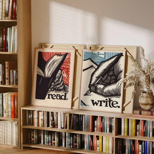 Power of Pen and Paper - Modern Minimal Wall Art - Set of 2