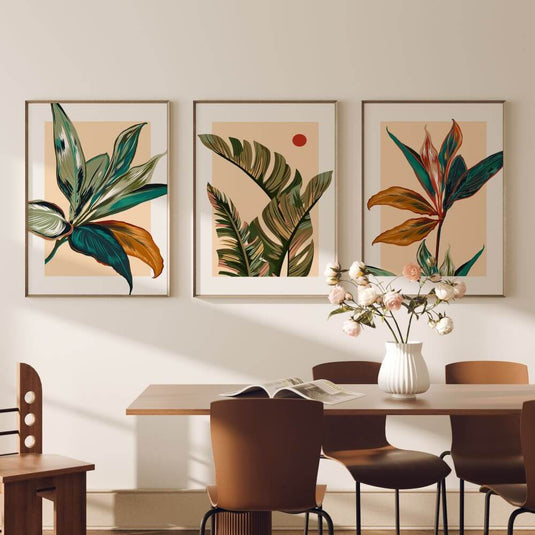 Enchanted Leaves - Botanical Wall Art - Set of 3