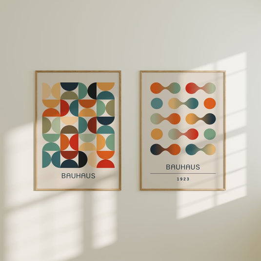 Playful Patterns - Bauhaus Wall Art - Set of 2