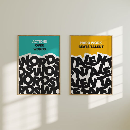 Words and Talent - Motivational Wall Art - Set of 2