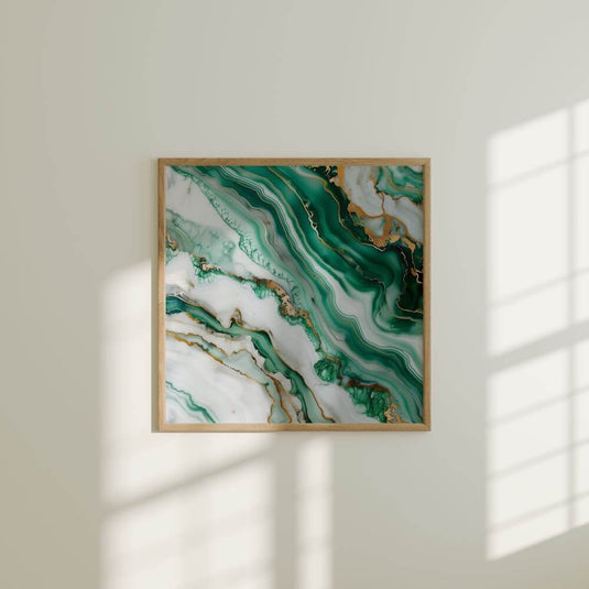 Emerald Marble - Abstract Wall Art - Set of 2