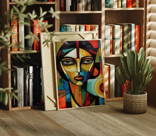 Geometric Grace - Portrait Wall Art Painting