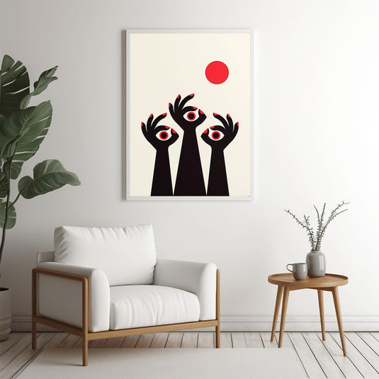 Scarlet Stare - Minimal Wall Art